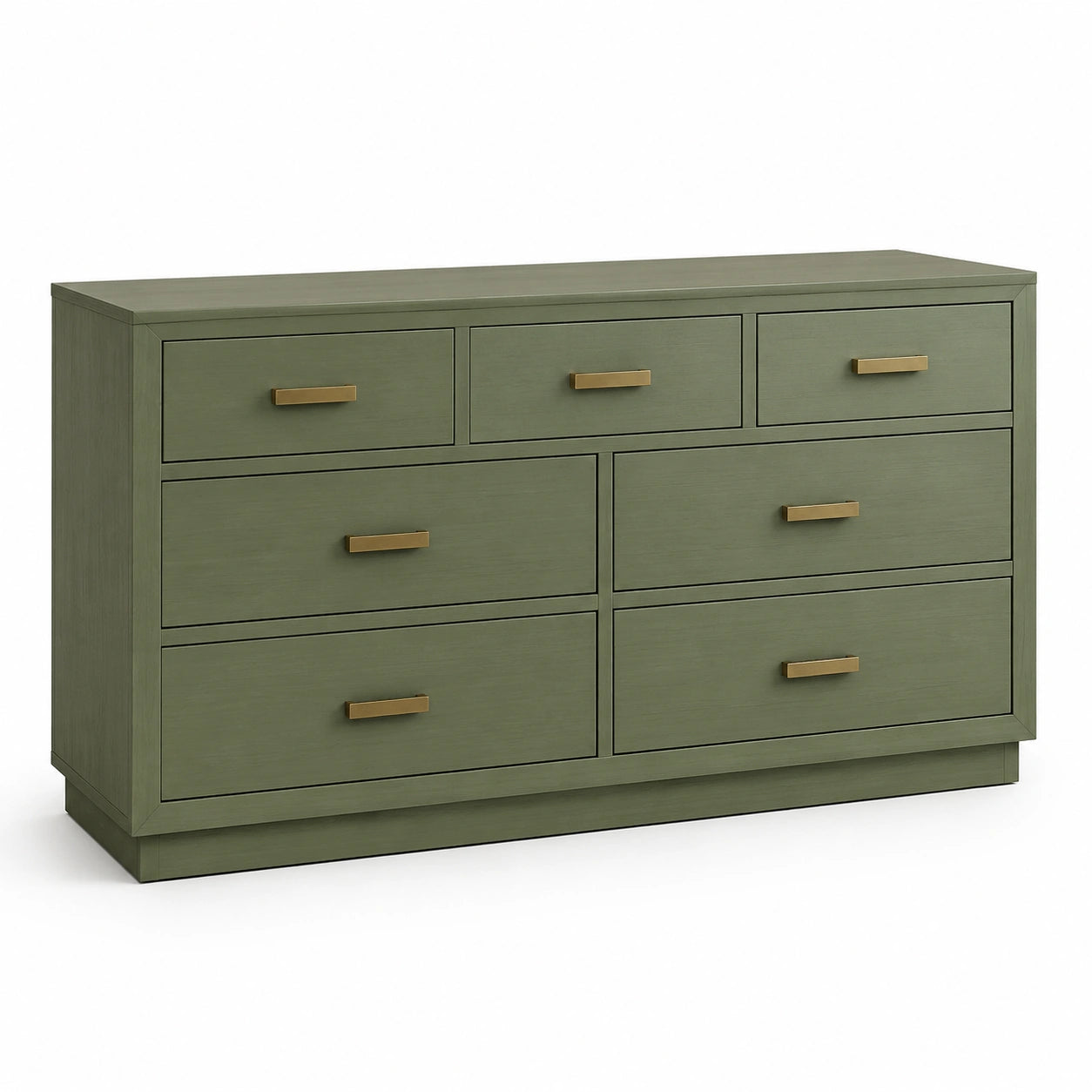 Cómoda de Madera con 7 Cajones Verde
