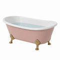 Bañera de Hierro Fundido Rosa con Patas de Garra 170 cm