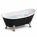Bañera Negra de Hierro Fundido con Pies de Garra 170x75x58 cm