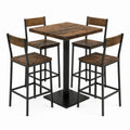 Juego de Mesa y Sillas Altas de Madera y Metal