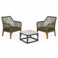 Conjunto de Sillas de Madera de Teca y Mesa de Centro de Aluminio