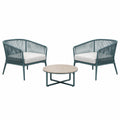 Conjunto de Muebles de Jardín de Aluminio Gris Azulado