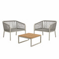 Conjunto de Muebles de Jardín de Aluminio, Cuerda y Madera de Teca