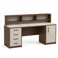 Escritorio de MDF y melamina 150x60x75 cm Marrón/Beige