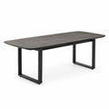 Mesa de comedor de mármol marrón y metal 200x90 cm