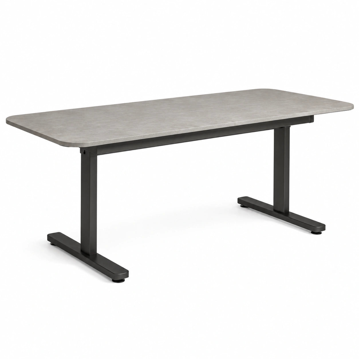 Mesa de comedor rectangular 160x90 cm con tablero de madera laminada y patas de metal