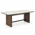 Mesa de comedor de mármol y madera 200x100x75 cm