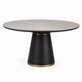 Mesa redonda de mármol y metal, diámetro 120 cm, altura 75 cm