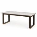 Mesa de comedor de mármol y estructura de acero