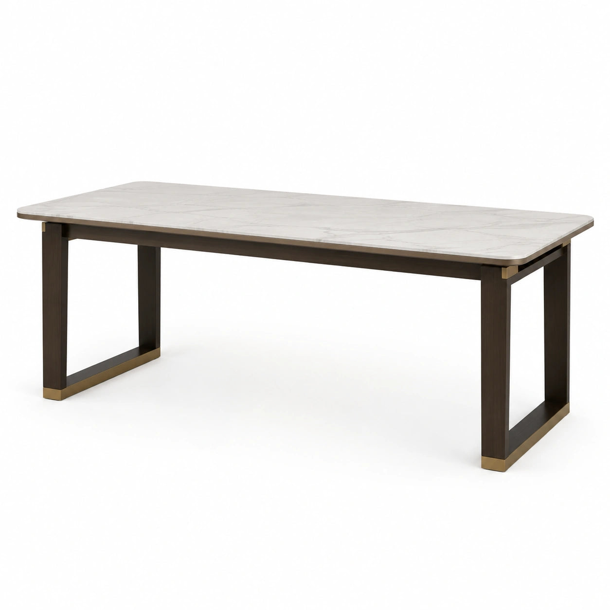 Mesa de comedor de mármol y estructura de acero