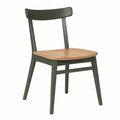 Silla de metal y madera verde 80x45x50 cm