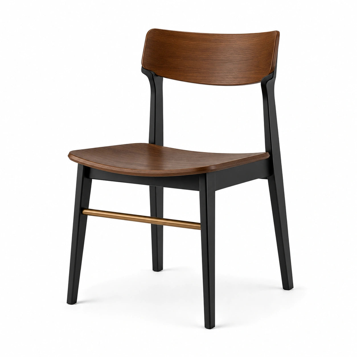 Silla de Madera y Metal Negro 45x50x80 cm