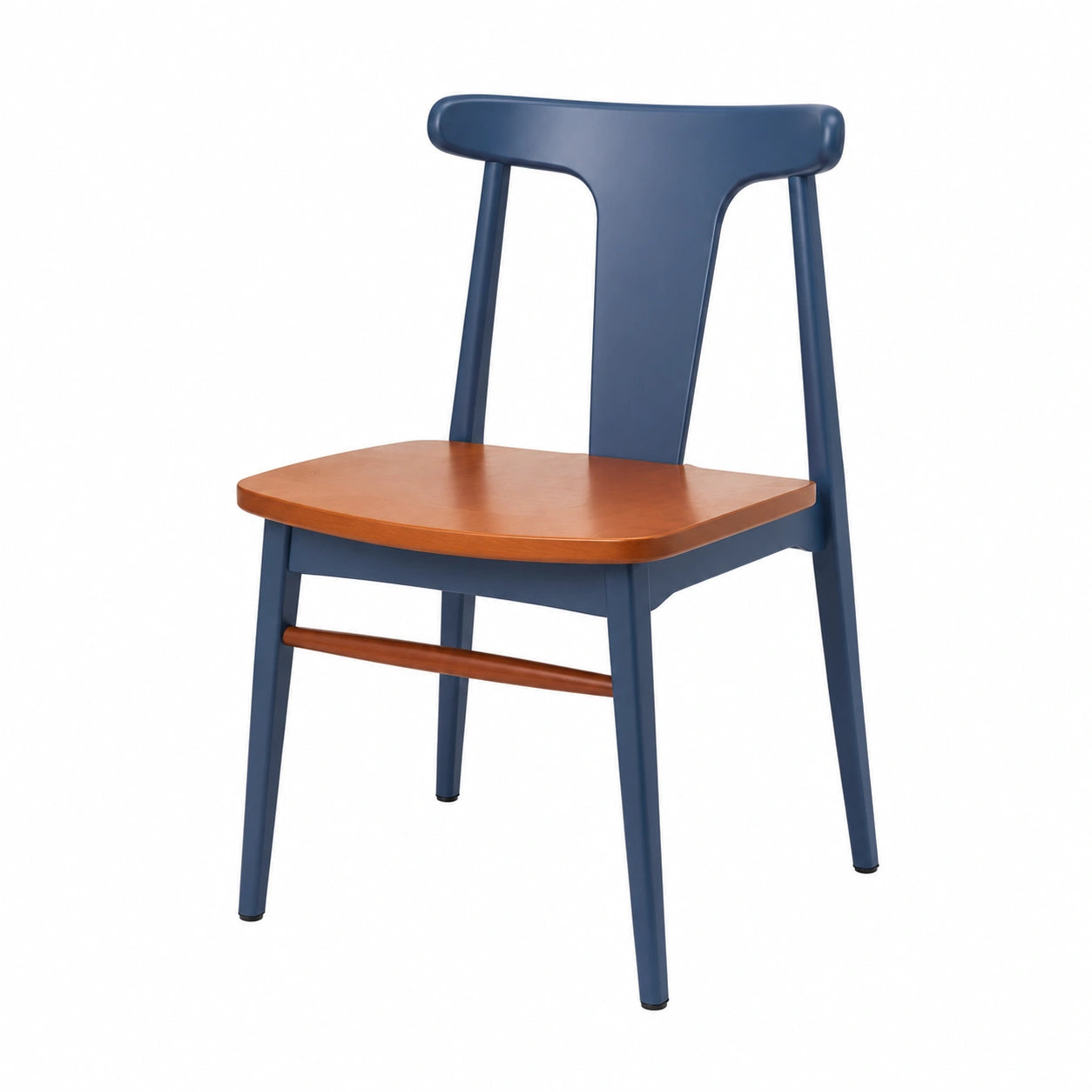 Silla de Madera de Haya Azul y Marrón