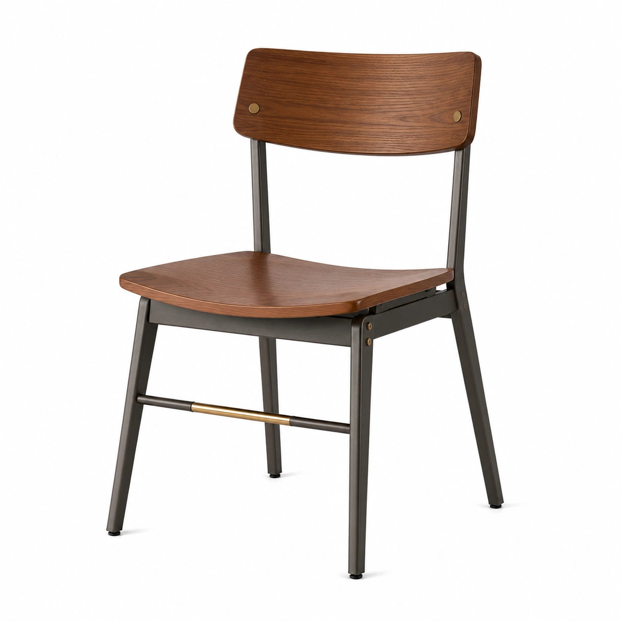Silla de Madera Contrachapada y Metal Marrón 45cm
