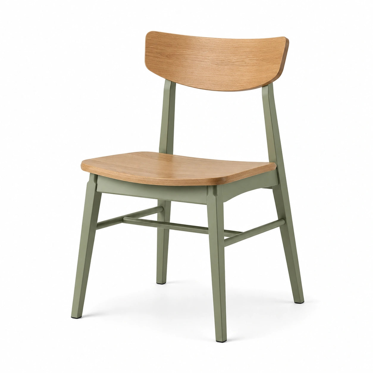 Silla de Madera y Metal color Verde 45x50x80 cm