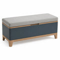 Banco de Almacenamiento de Madera con Asiento Gris