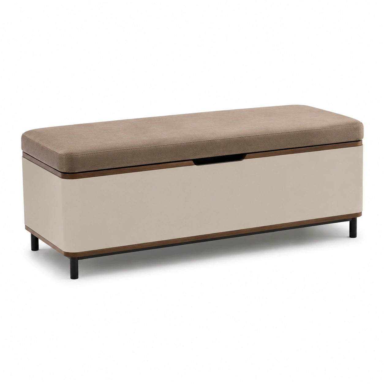 Banco de almacenamiento de madera con asiento de espuma 120x40x45 cm